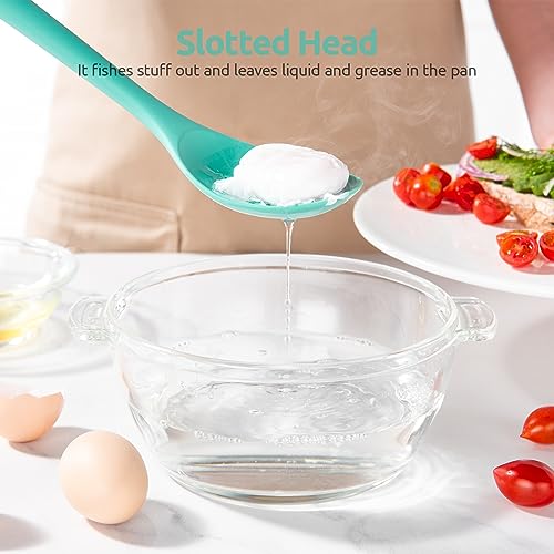 Silicone Slotted Spoon ((1) Aqua Sky)