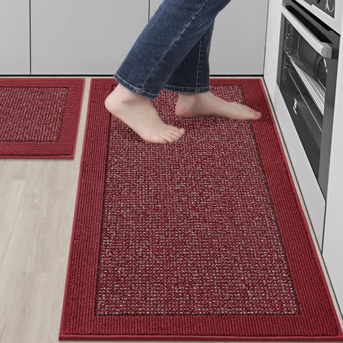 Kitchen Rugs Set of 2 (Red / 20"x32"+20"x48" (Rectangular))