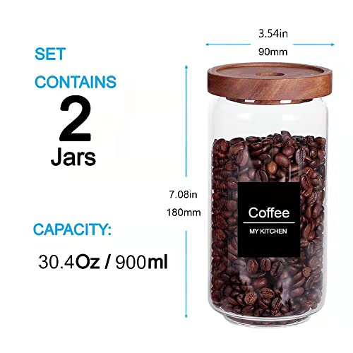 Borosilicate Glass Kitchen Jars (2set Acacia Lids)