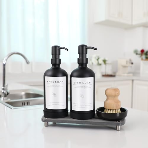 Luxury] Kitchen Soap Dispenser Set (Black Bottle + Black Pump)