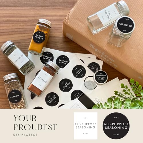 Minimalist Spice Jars with Labels