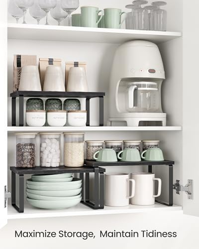 Cabinet Organizer Shelf (Ink Black + Ebony Black / S (4.6"H) + S (5.4"H) + S (6.2"H))