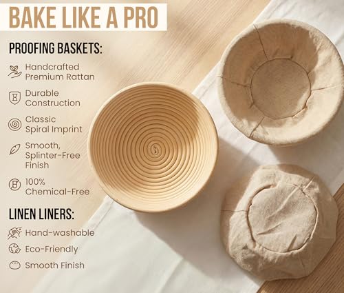 Banneton Bread Proofing Set (Round Deluxe Set)
