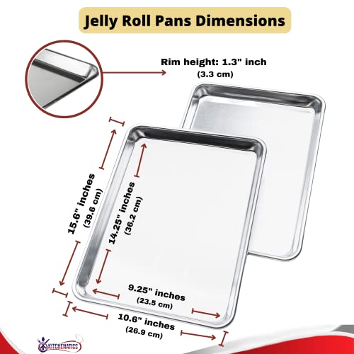 Jelly Roll Baking Pan Aluminum Nonstick Warp Free Set of 2 (10.6" x 15.6" Jelly Roll Pans - 2 PCS)