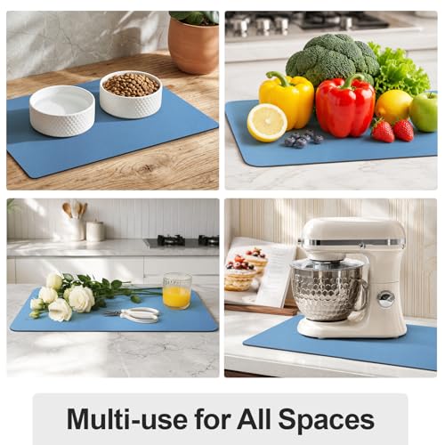 Dish Drying Mat for Kitchen Counter (Blue / 16" x 20")