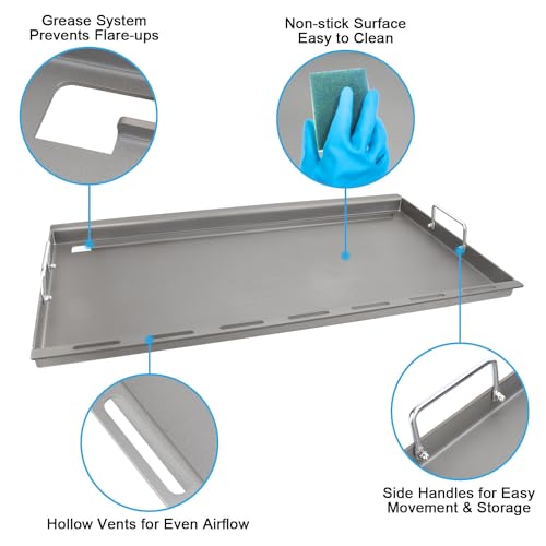 Full Size Griddle Insert for Weber Genesis II 400&LX 400 Series Gas Grills (32.6" x 18.7" x 2")