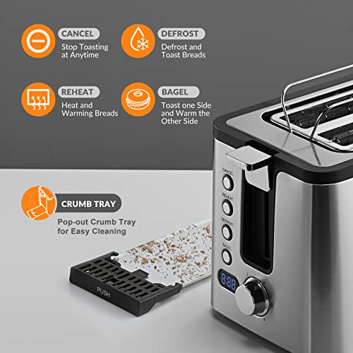 Toaster 2 Slice Stainless Steel Body (Stainless Steel / 2 Slot)