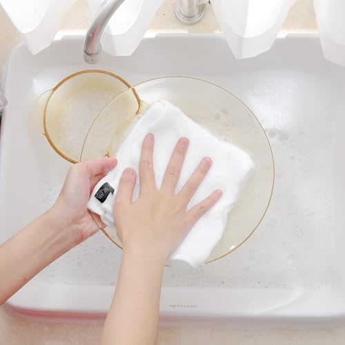 100% Cotton Waffle Weave Kitchen Dish Cloths 6 (White / 12 X 12 - 6 Pack)