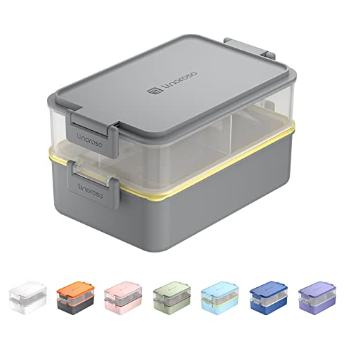 Stackable 2 Tier Adult Bento Box (Ultimate Gray)