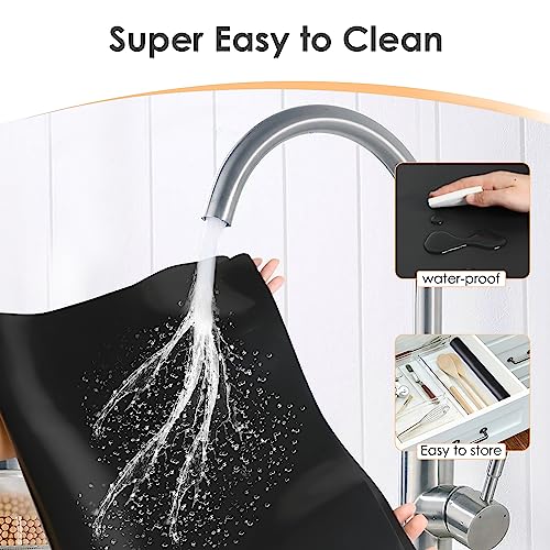 Large Silicone Mats for Kitchen Counter (05-pureblack / 27.6"L x 15.7"W)