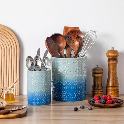 7.2"+5.4" Ceramic Utensil Holder Set of 2 (Oceans / 7.2"+5.4" (Set of 2))
