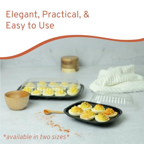16 Pack Disposable Deviled Egg Containers with Lid (6 Egg Halves)