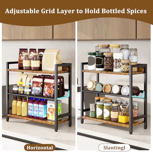 3 Tier Spice Rack (3-tier / Rustic Brown)