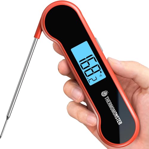 0.5 Sec Instant Read Meat Thermometer Digital for Cooking (Red)