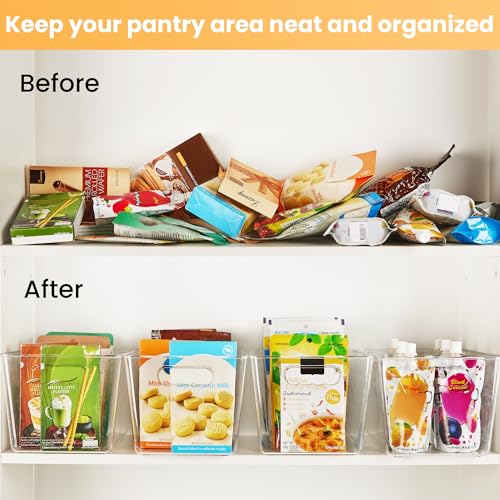 6 Pack Clear Storage Bins (L(11.2"L x 7.5"W x 6"H))