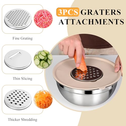 Mixing Bowls with Airtight Lids Set (Khaki)