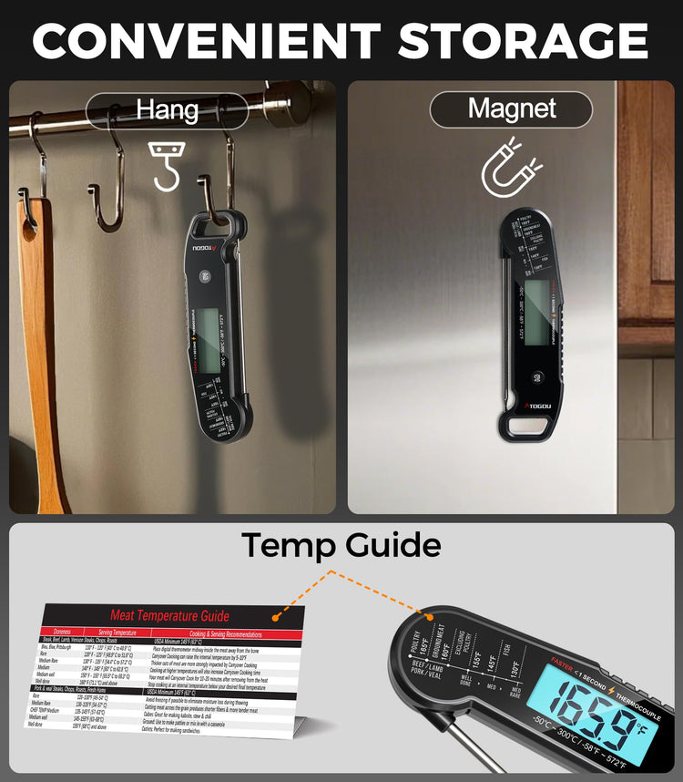 Professional Meat Thermometer Digital (Black)