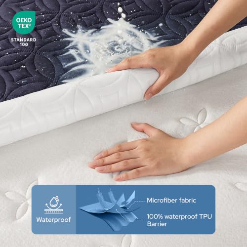 Waterproof Mattress Protector (3 Navy Blue / King)