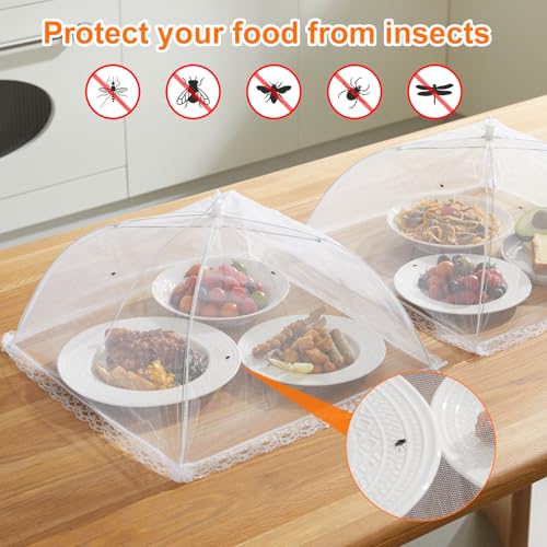 8 Pack 2 Size Mesh Food Covers for Outside (8 Pack(2 pcs 40"x24"+6 pcs 17"x17"))