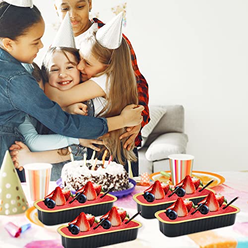 Mini Loaf Pans with Lids 100 Pack (Black / 6.8 oz)