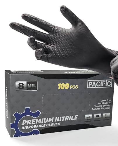 8 Mil Heavy Duty Disposable Nitrile Gloves (X-Large(Pack of 100))