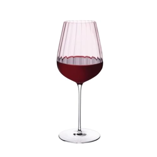 Nude Round Up Dusty Rose Set of 2 Wine Crystal Glass (Round Up Dusty Rose (17 Oz, Red Wine))