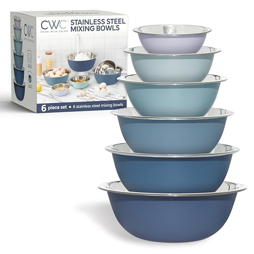 Stainless Steel Mixing Bowls Set (6 Pieces / Blue)