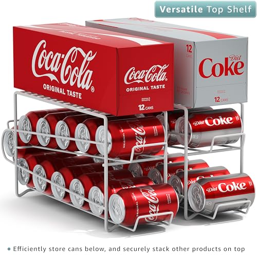 Soda Can Dispenser Rack for Fridge (White / 1 Pack)