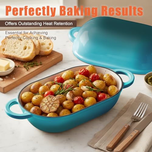 5 QT Enameled Cast Iron Sourdough Bread Oven (BlueGreen / 5 QT)