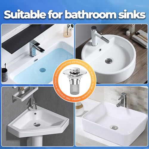Bathroom Sink Drain Strainer (Sliver-3)