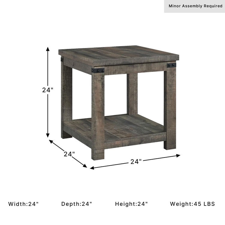 Hollum 24 Inch Square End Table (Dark Brown)