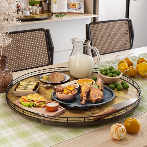 Lazy Susan Turntable Organizer for Table Top (Rustic / 24")