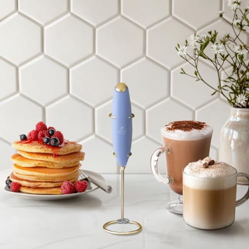Powerful Milk Frother Wand With Duracell Batteries (14 - Crystal Gold / Z1 Motor + Batteries)