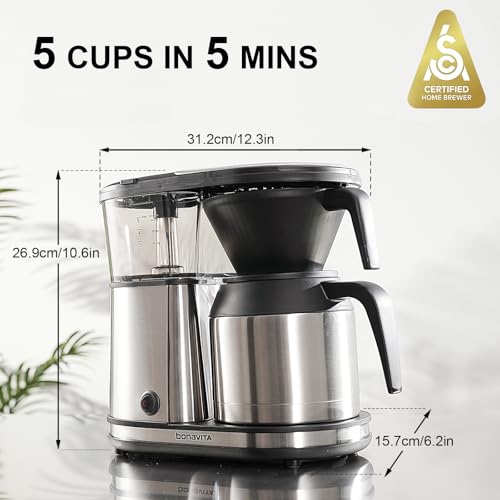 5 Cup Drip Coffee Maker Machine (Stainless Steel)