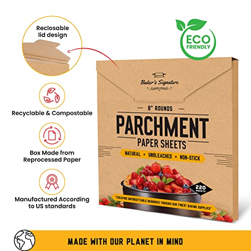 8" Parchment Paper Rounds for Baking (8" Round - 220 Pack)