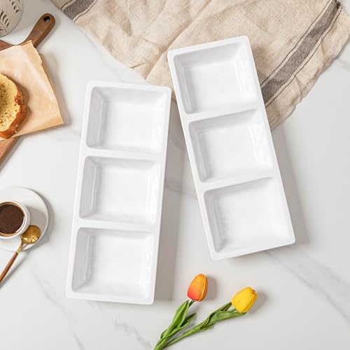 Divided Serving Tray (Bright White 3 Section Tray)