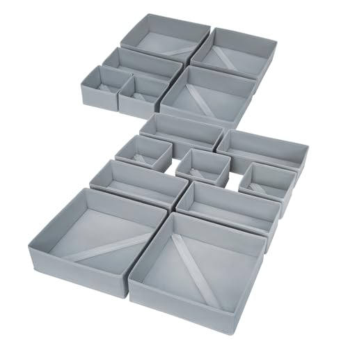 Drawer Organizer Clothes (Gray / 15 Pack)