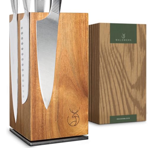 Magnetic Knife Holder Made of Acacia Wood (360° Magnetic Knife Block)