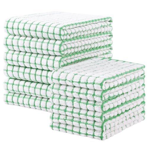 12 Pack Dishcloths and Kitchen Towels Sets (Green / 12-Piece Set)