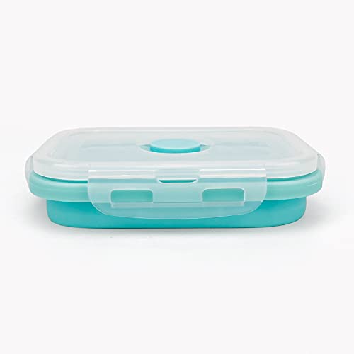 3piece Collapsible Food Storage Containers with Lids (blue)