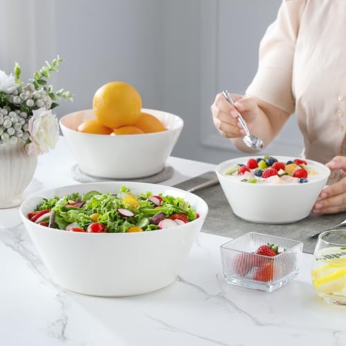 White Serving Bowls Set of 3 (White / 35oz/60oz/105oz(3pcs))