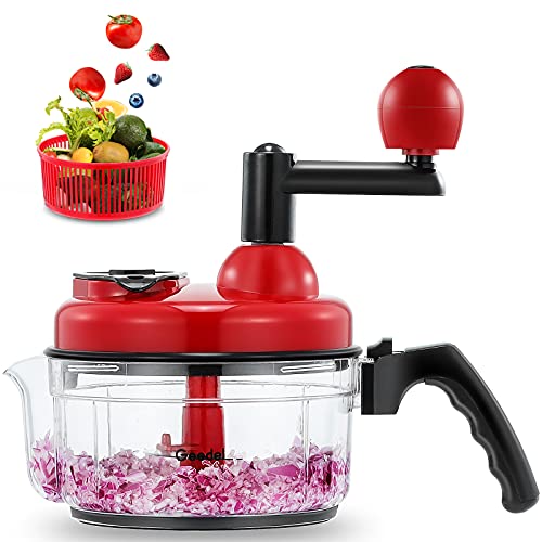 Large Food Chopper Vegetable Chopper (Red)