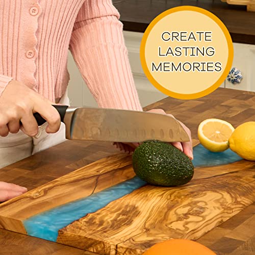 Italian Olive Wood luxury Cheese board with Resin (White)