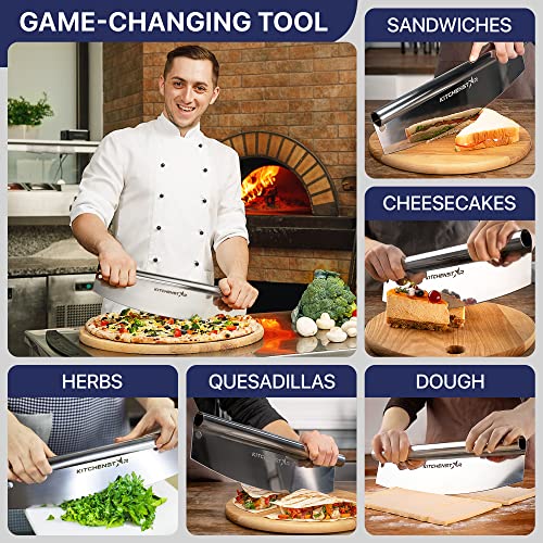 18 Inch Pizza Cutter Rocker Blade (18 Inch / Silver)