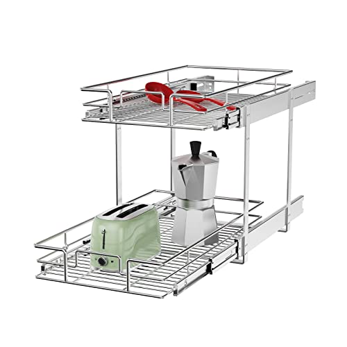 Individual Pull Out Cabinet Organizer (2 Tier / 11"W x 21"D)