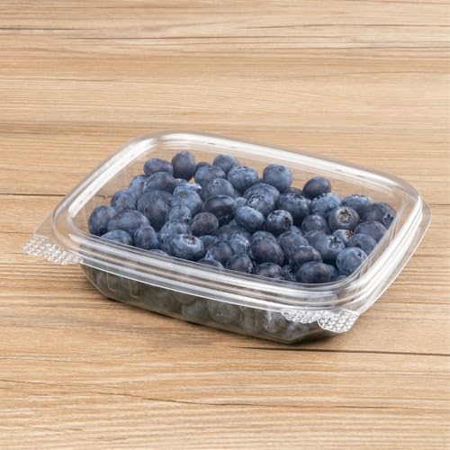8 oz Clear Plastic Clamshell Containers with Hinged Lids (8oz)