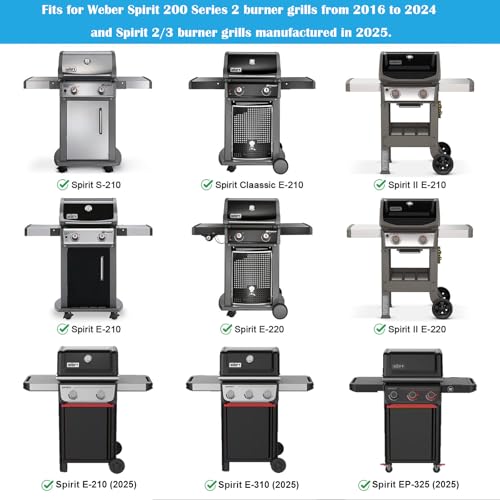 Full Size Griddle Inserts for Weber Spirit 200 & II 200 Series Gas Grills (19.6" x 17.4" x 2")