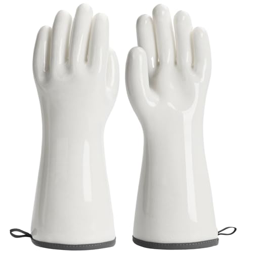 BBQ Gloves for Food Contact Grilling Gloves White (Medium)
