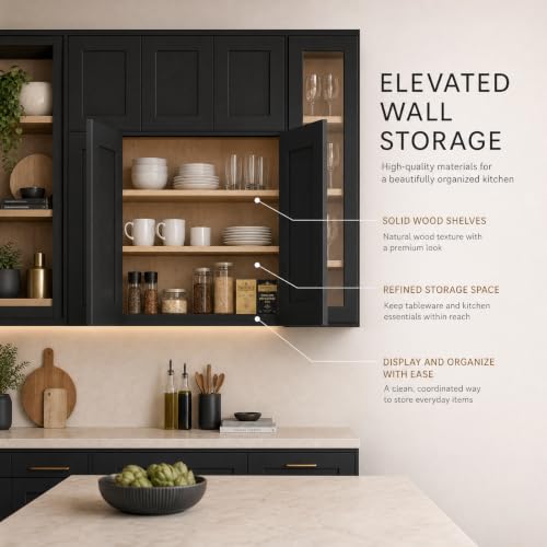 Wall Mounted Cabinet (Charcoal Black / 36" W x 12" D x 36" H)