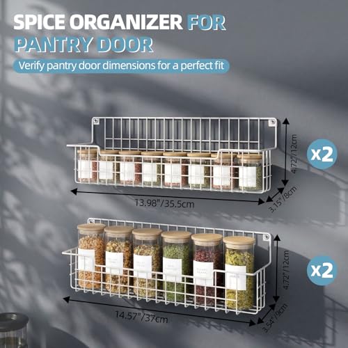 Spice Rack Wall Mount (White-4 Pack)